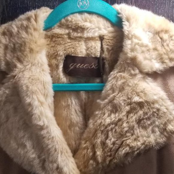 Guess Suede Leather Coat - Picture 3 of 4